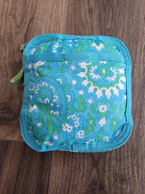 Lands' End Blue & Green Floral Travel/Grocery Pouch - Picture 11 of 11
